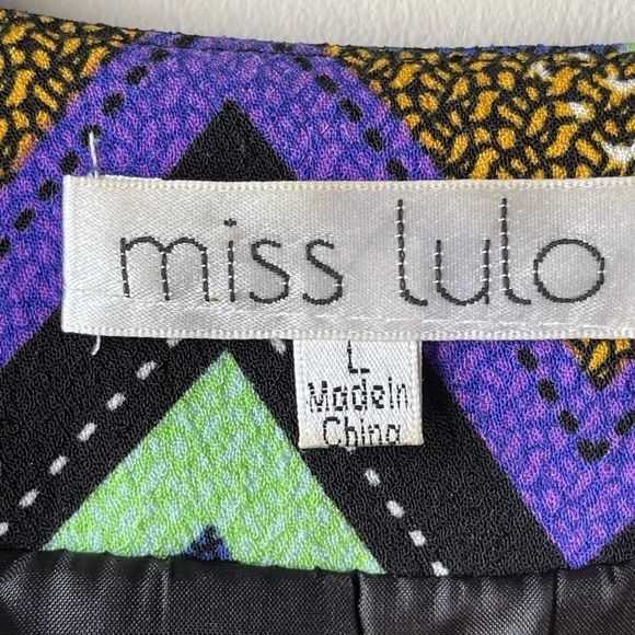 Purple and Green Chevron Blazer with Tailored Fit - Picture 6 of 7